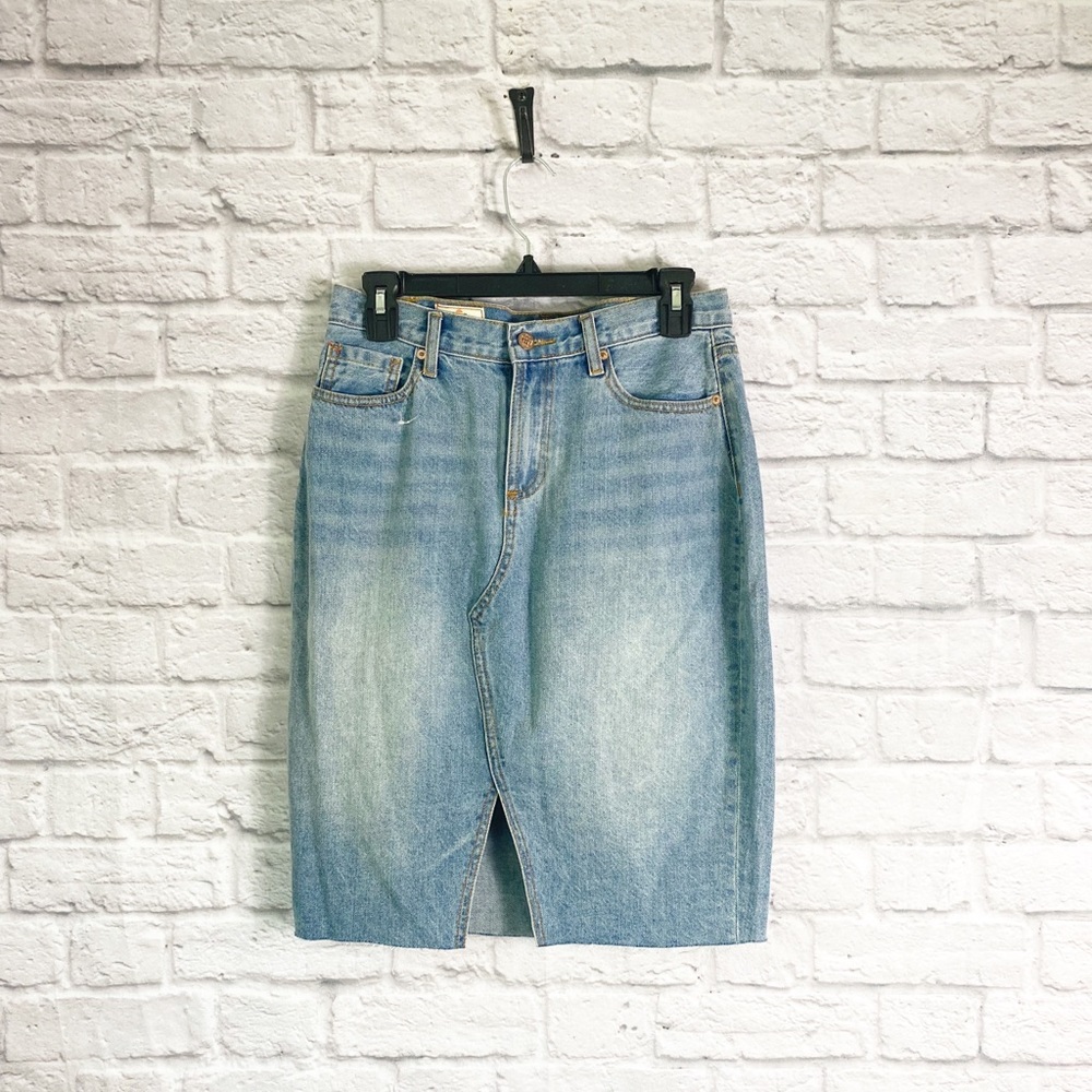 Marine Layer Celine Denim Slit Skirt